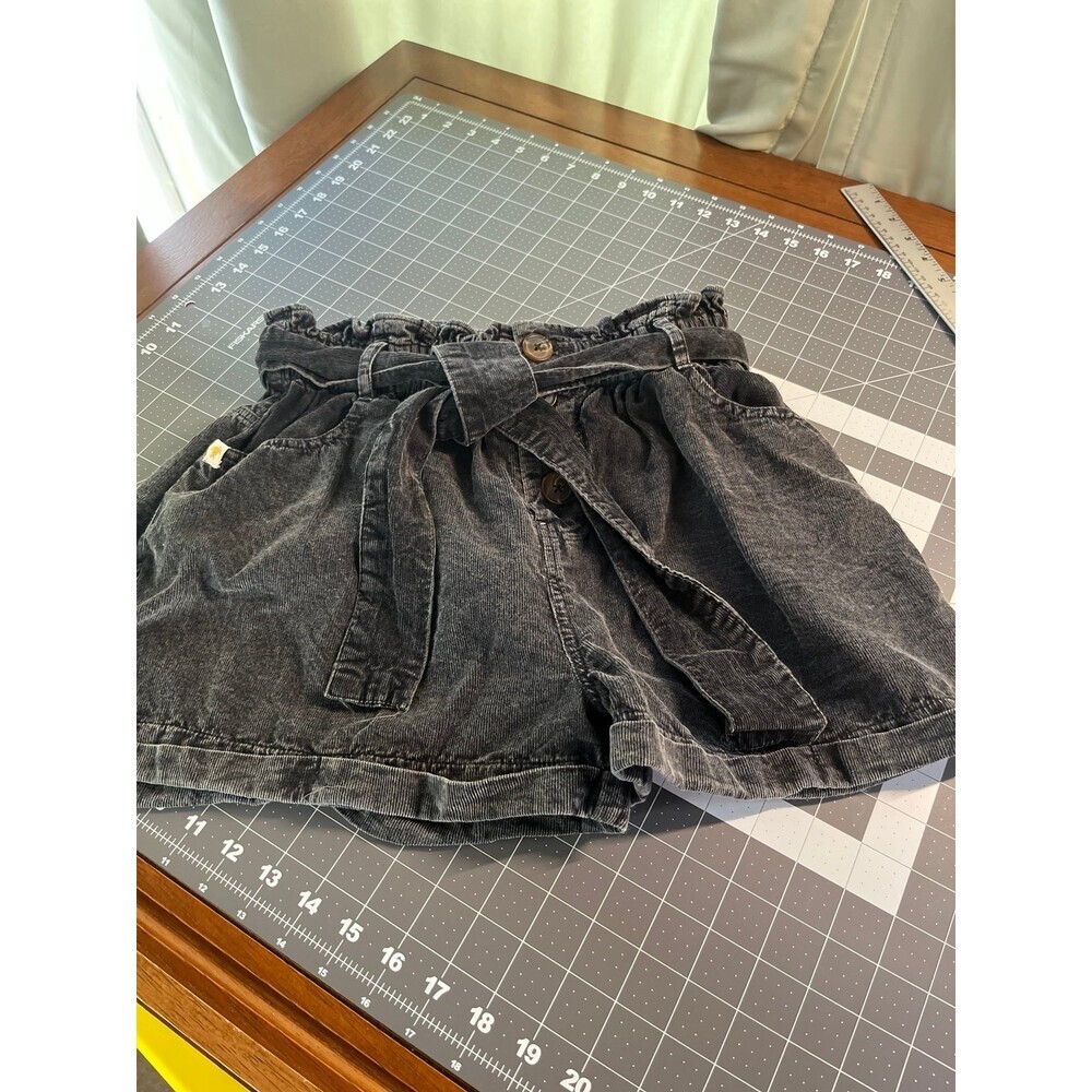 NWT SIMPLY SOUTHERN SHORTS BLACK CORDUROYS WITH BELT TIE SMALL